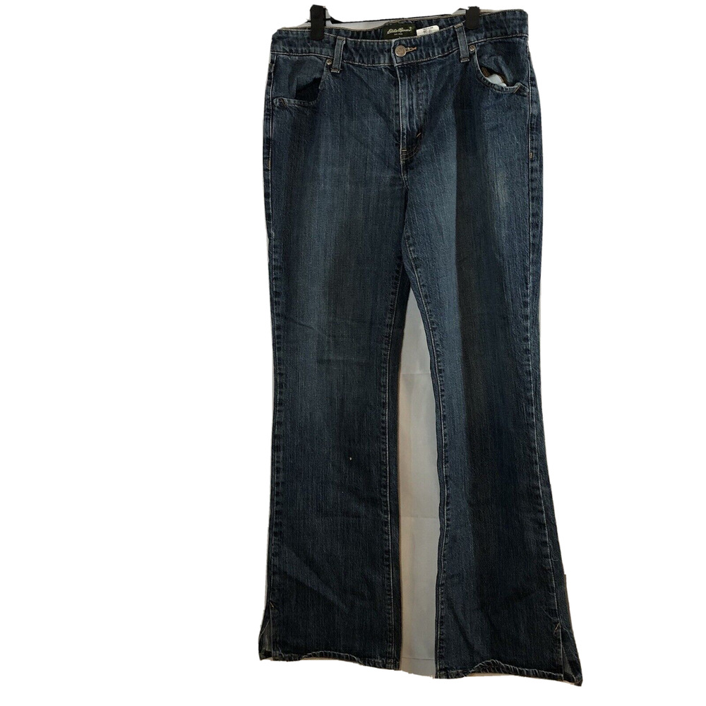 Eddie Bauer Jeans Women 12 Light Wash Flare Bootcut